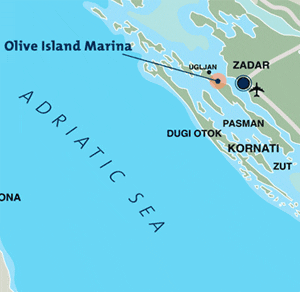 Nord Dalmatien Kornaten Charter - Die Marina liegt in Reichweite der Kornaten