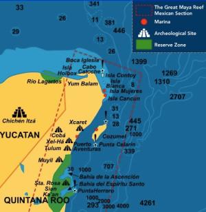 Mexiko Yachtcharter: Die Ostküste Yucatans hat auf 150 SM viel Sehenswertes zu bieten