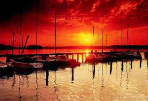 Polen Yachtcharter - Traumhafte Stimmung: Masurischer See bei Sonnenuntergang
